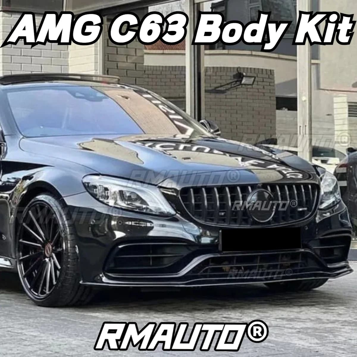 Real Carbon Fiber C63 Lip Front Bumper Splitter Diffuser Spoiler Body Kit for Mercedes Benz C63 AMG 2014-2023 Car Accessories