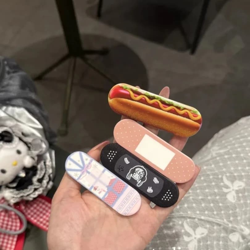 Support Hot Dog Shape Slide Wall decal for Phone, Creative and Anti-slip, with Cellular finger strap