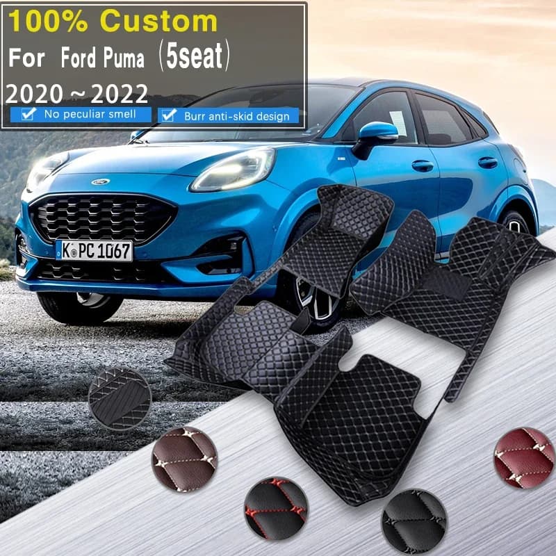 Tappetini per auto completi per Ford Puma 2020 ~ 2022 Tappetini anti-sporco Tappetino impermeabile Accessori Para Auto Riduce l'attrito Auto Ac