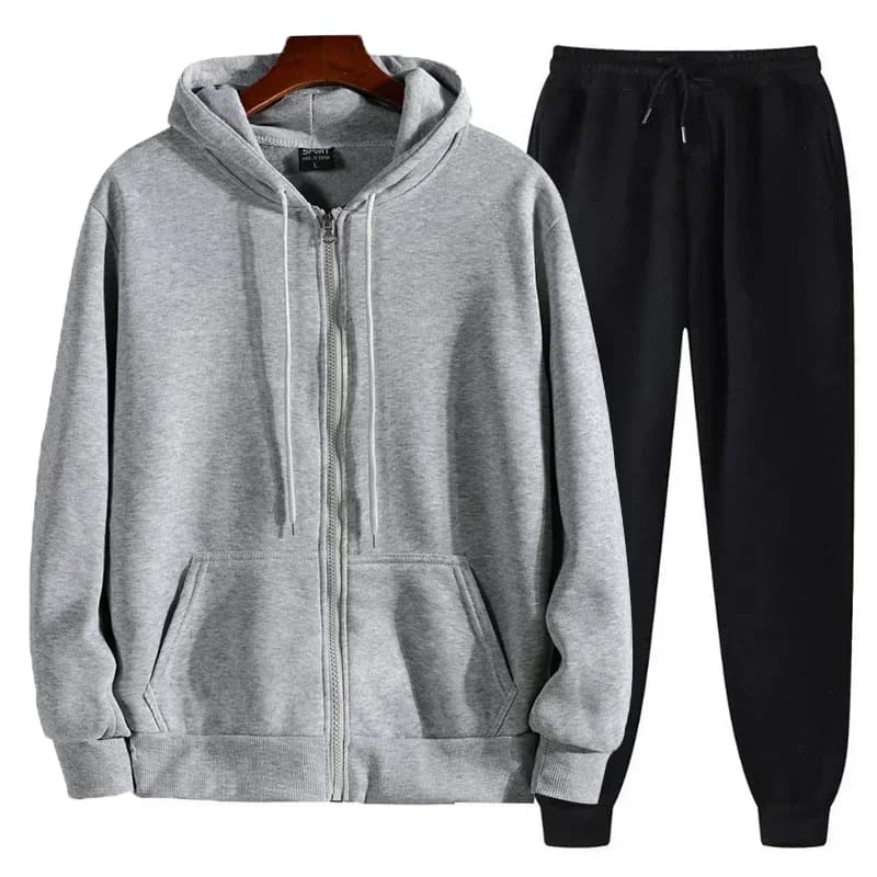 Men's suit hooded sweatshirt and sweatpants casual fitness sportswear elastic sportswear Spring and Autumn 2024