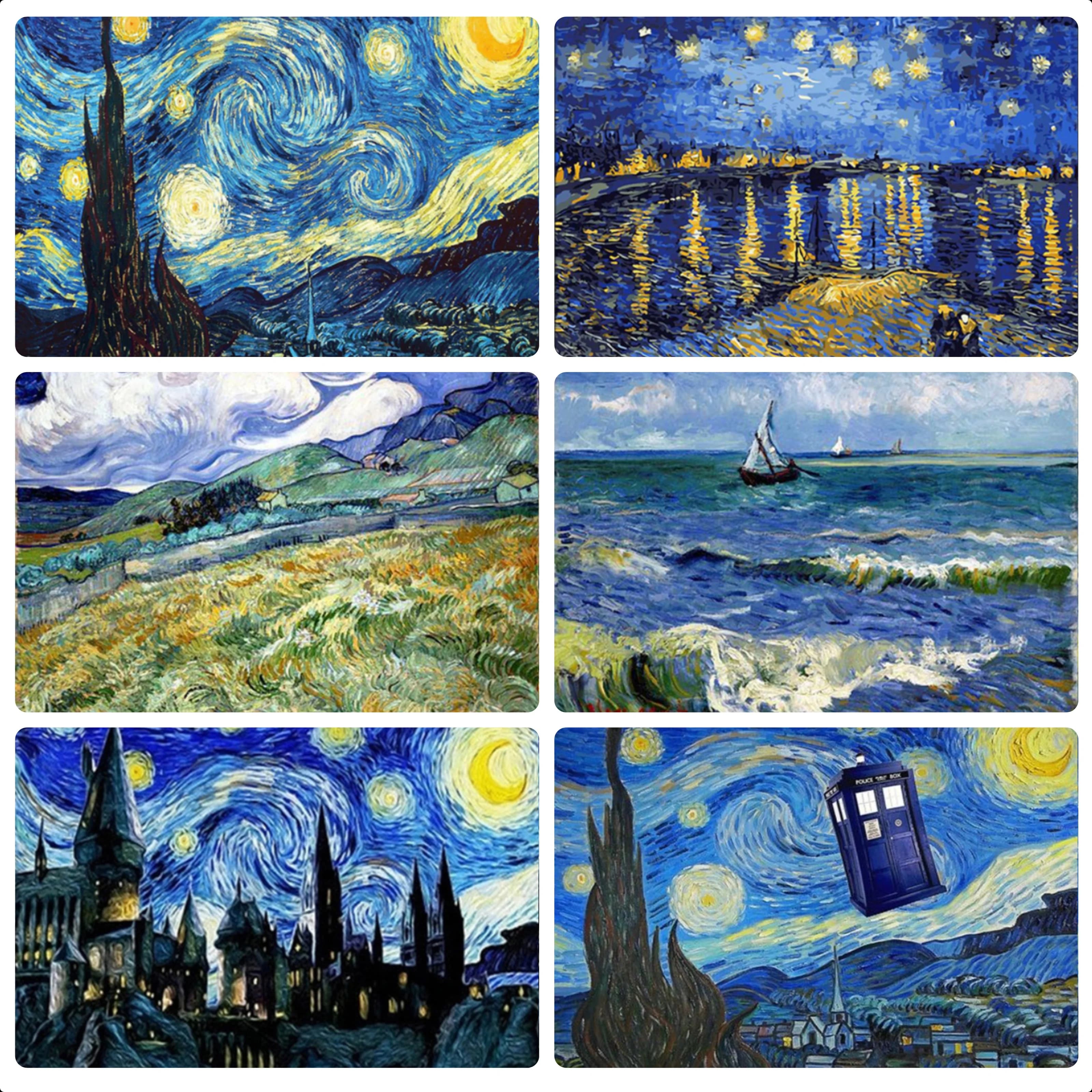 Kit per Diamond Painting Paesaggio Fantasia Van Gogh, Ricamo a Punto Croce 5D Fai da Te, Decorazione per la Casa