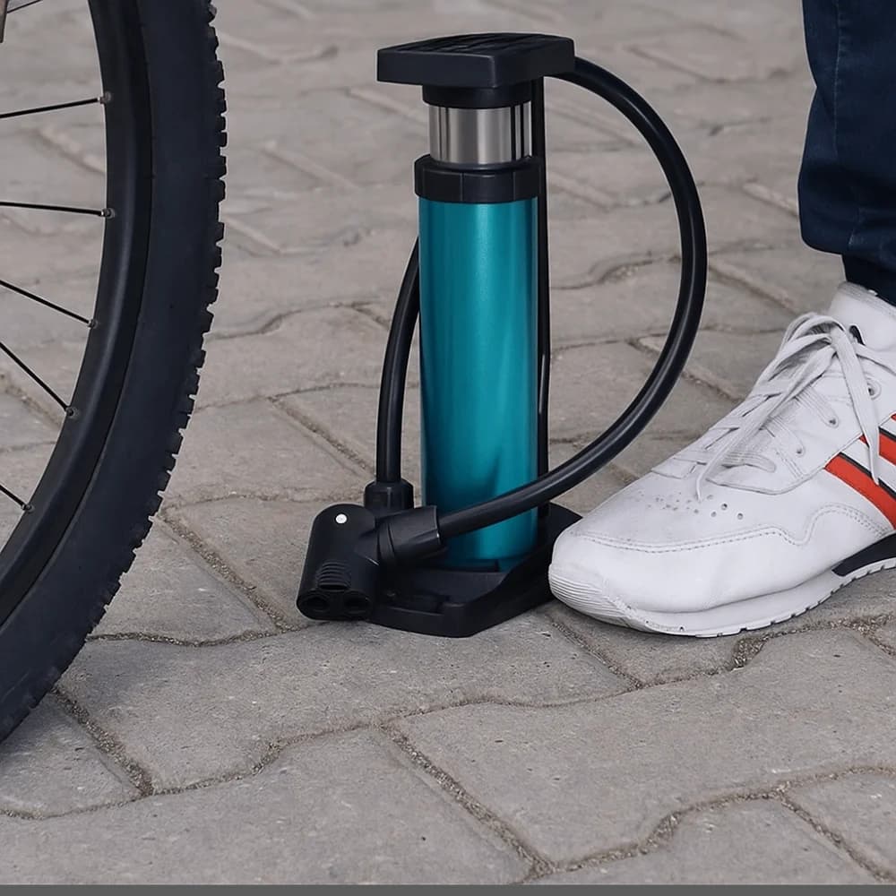 Universal Mini Bicycle Inflator Pump Aluminium Alloy Step on Biking Air Pump Portable Lightweight Bike Foot Pump Motorcycle