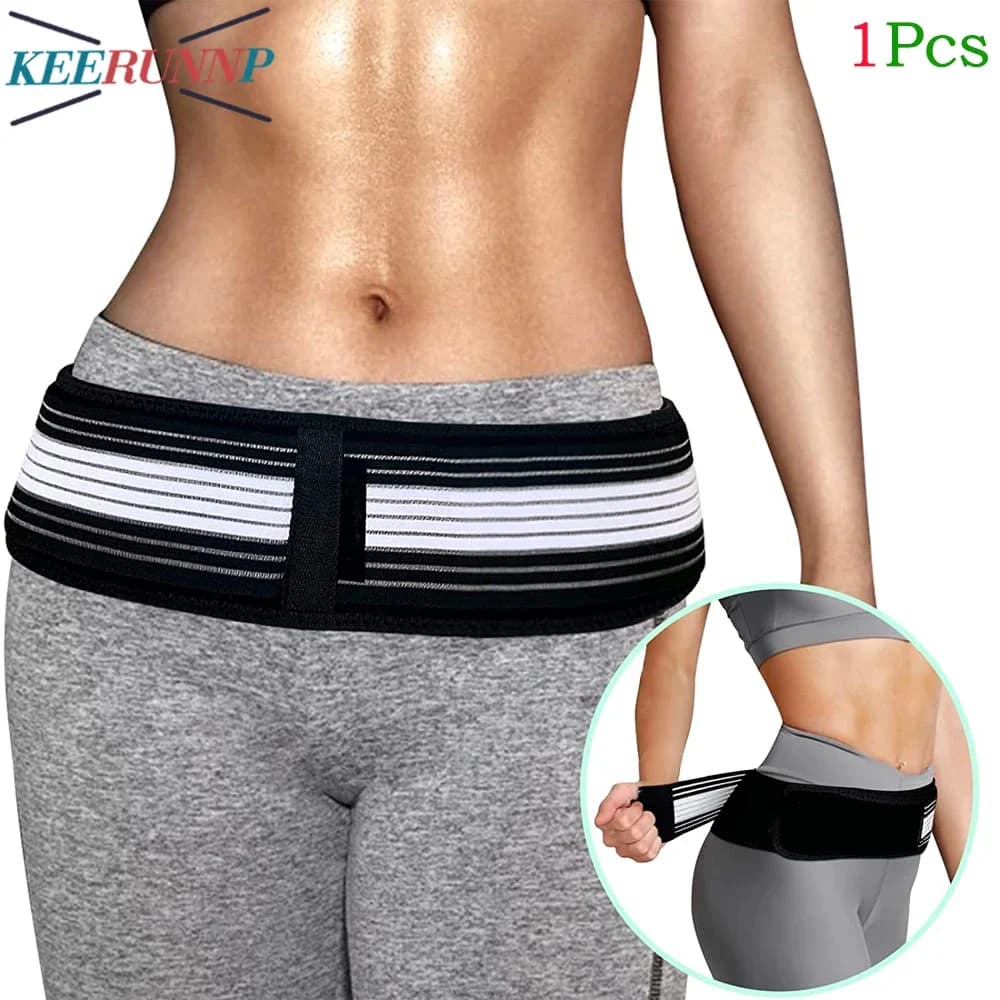 Cintura per Articolazione Sacroiliaca per Donne e Uomini - Supporto Sacroiliaco Regolabile per Sciatica, Sollievo dal Dolore Lombare e Supporto dell'Anca (1 Pezzo)
