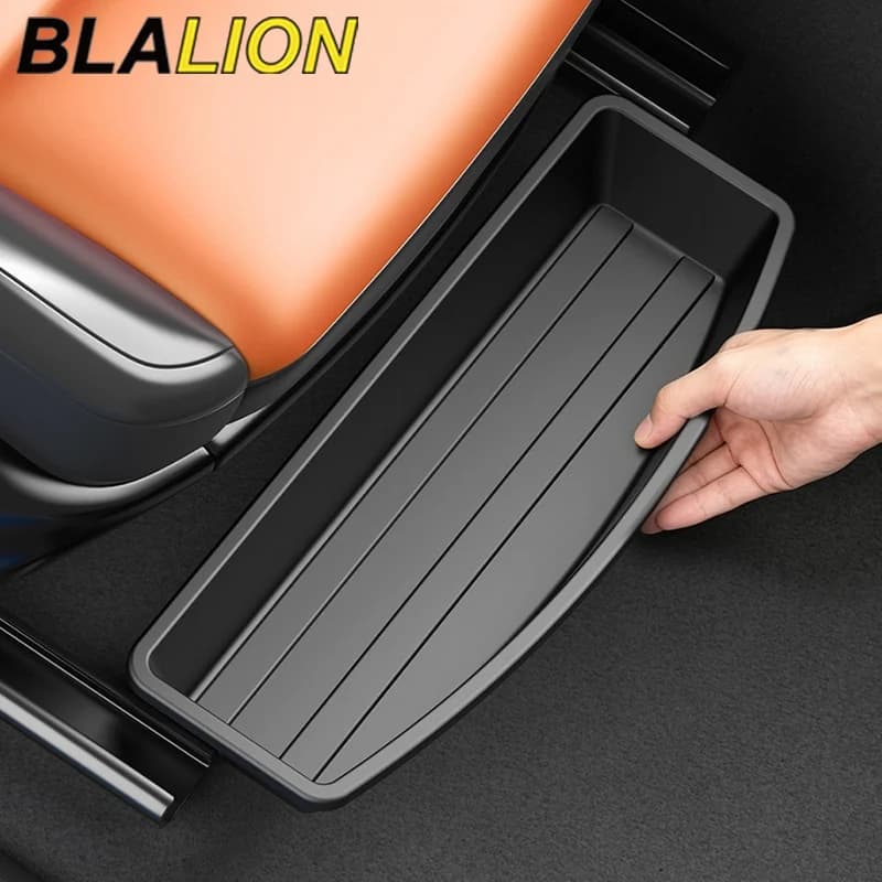 BLALION Universal Car Front Seats Storage Box Anti-Slip Auto Under Seat Drawer ABS Storage Organizer for Car Accessories