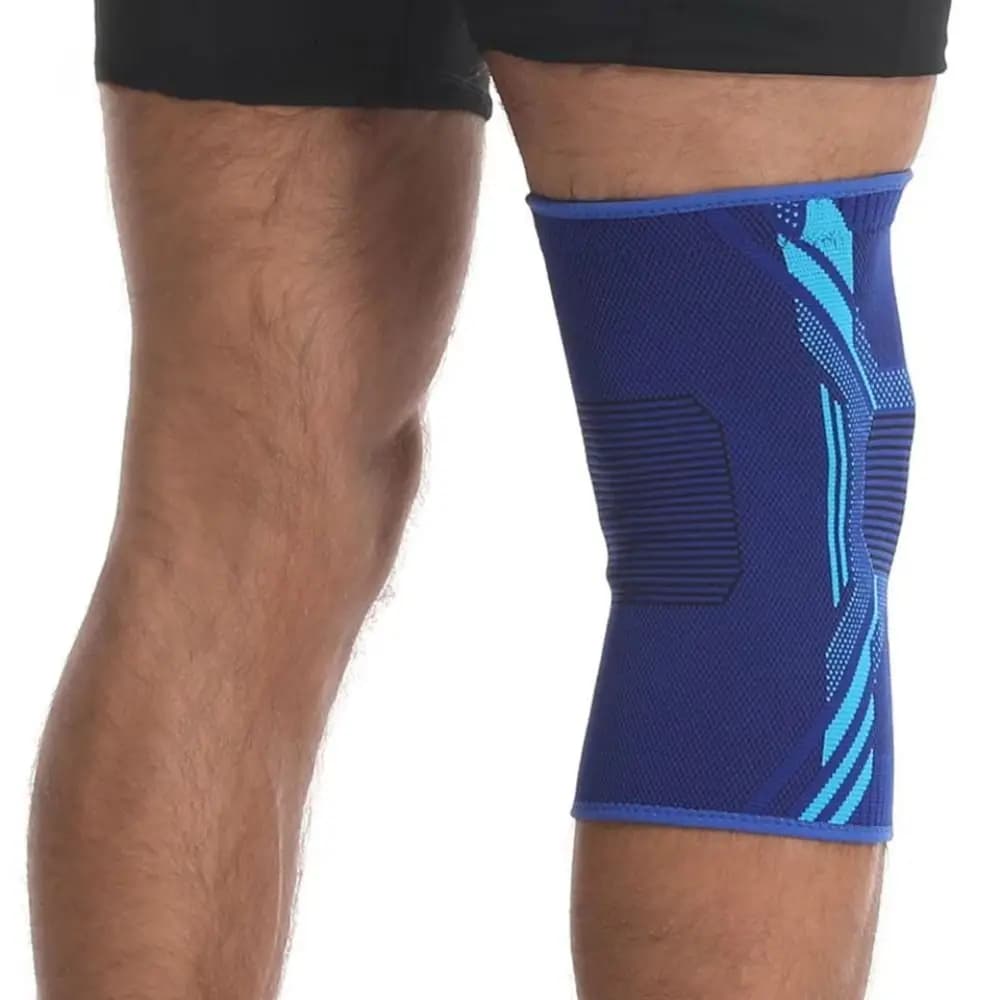 Supporto per Ginocchio Antiscivolo, Protezione Sportiva, Ginocchiere Compressive in Nylon Elastico Traspirante per Corsa e Ciclismo
