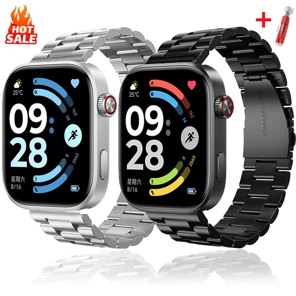 Cinturini di lusso per Redmi Watch 6 5 4 Cinturino in acciaio inossidabile con chiusura a farfalla Bracciale correa Xiaomi Mi Band 9 Pro/8 Pro cinturino