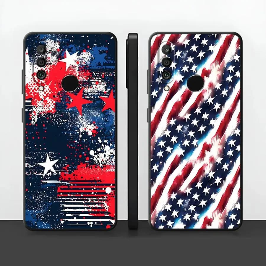 Custodia per Huawei P30 P20 Pro P Smart 2019 P20 P40 Lite P20 Lite 2018 Funda Phone Cover Flowing Stars Stripes