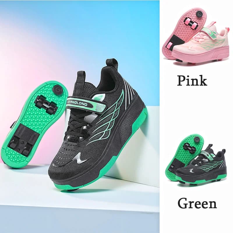 Scarpe da passeggio con rotelle, scarpe sportive per studenti con quattro ruote, scarpe da passeggio con ruote, sneakers estive e primaverili per bambini