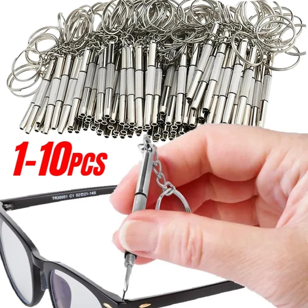 Stainless Steel Eyewear Screwdriver Eyewear Repair Kit for Watches with Keychain Handheld Tools Precision Screwdriver Tools