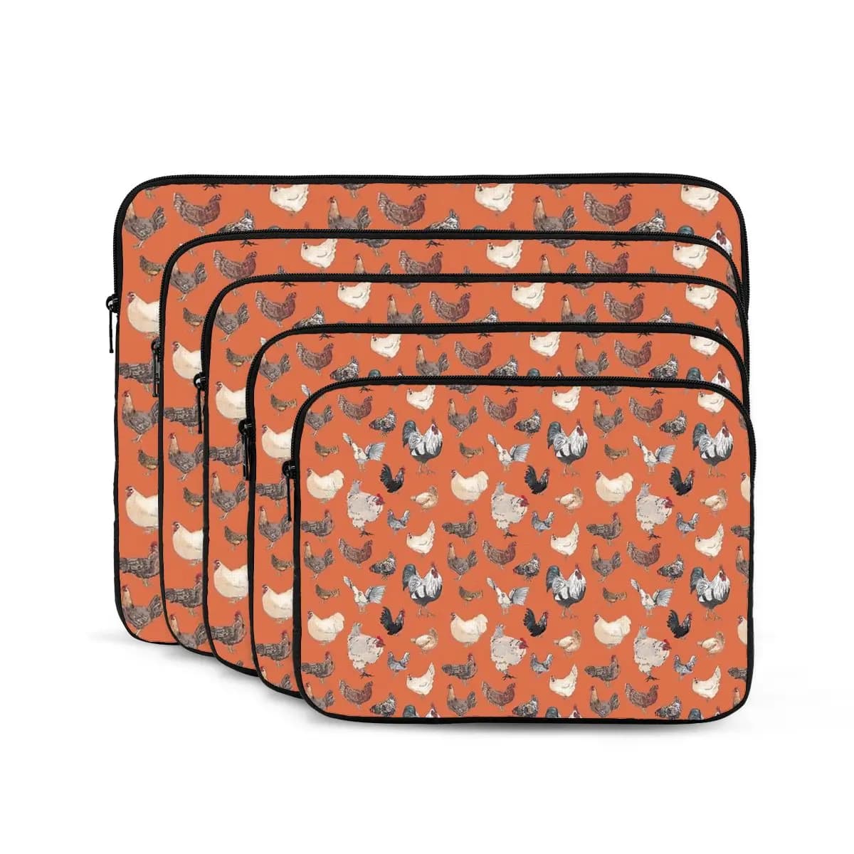 Custodia per laptop per notebook Chicken Happy In Deep Orange Custodia per notebook da 10 12 13 15 17 pollici Custodia antiurto per tablet