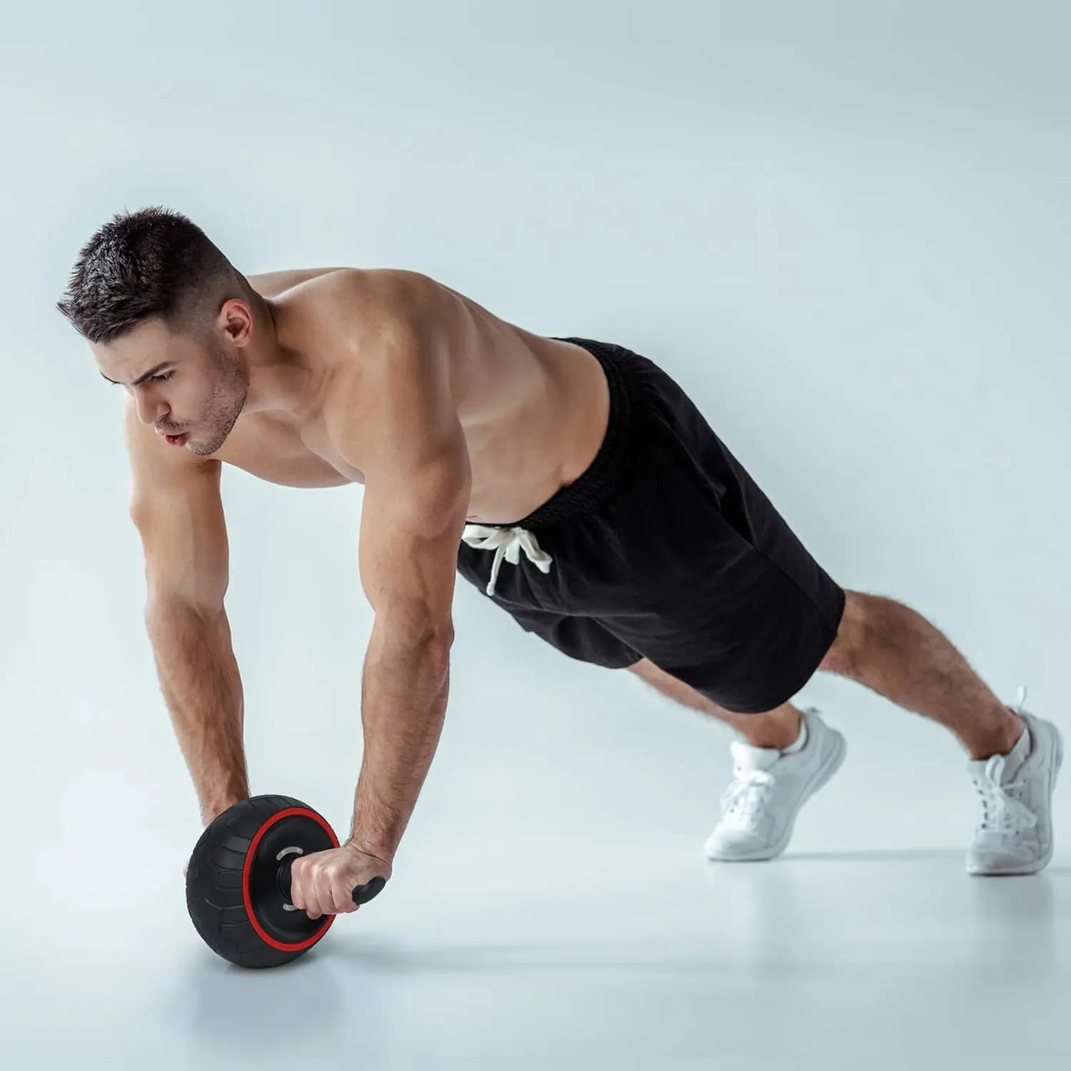 Attrezzatura per allenamento Ab Roller Wheel-Abs per esercizi di base addominale a casa, palestra, ruota a rulli addominali con rimbalzo automatico