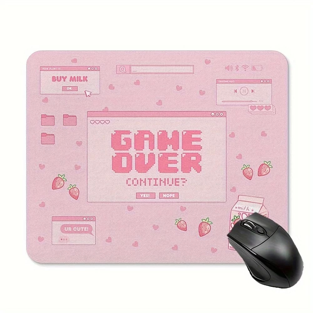 Tappetino per Mouse da Gaming Rosa Antiscivolo per Computer e Laptop, Tappetino da Scrivania, Organizzatore per Scrivania