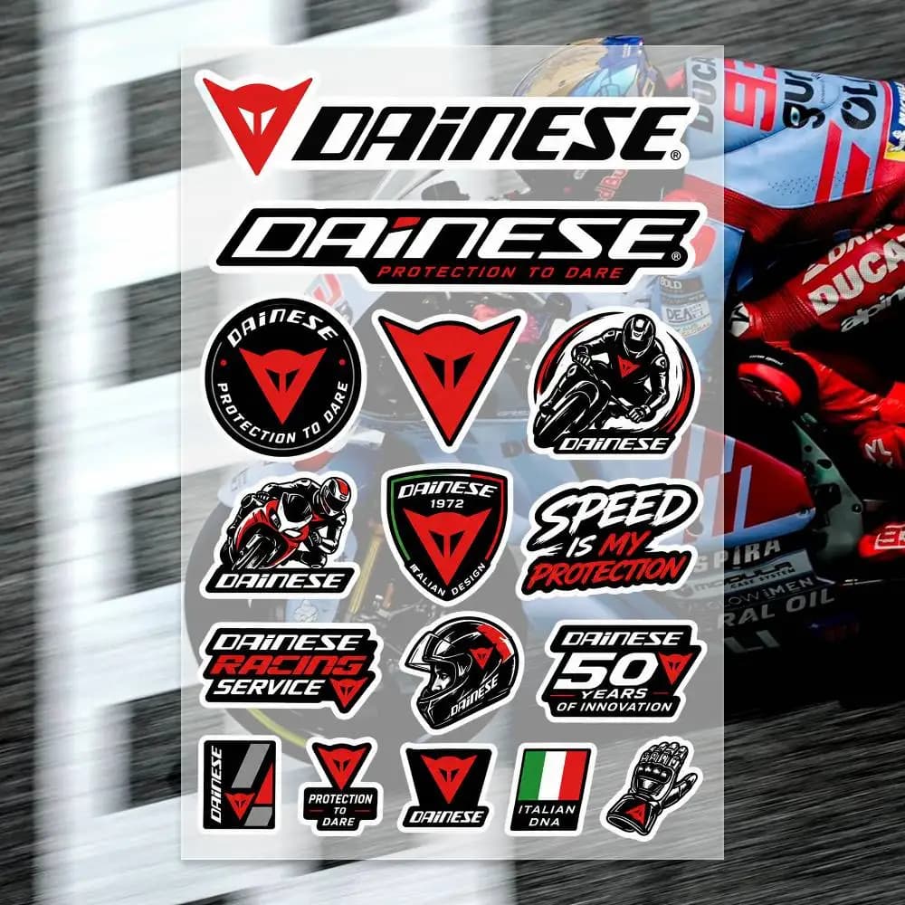 D-DAINESE Decal Set High Quality Printed and Cut Stickers Motorcycle Sticker
