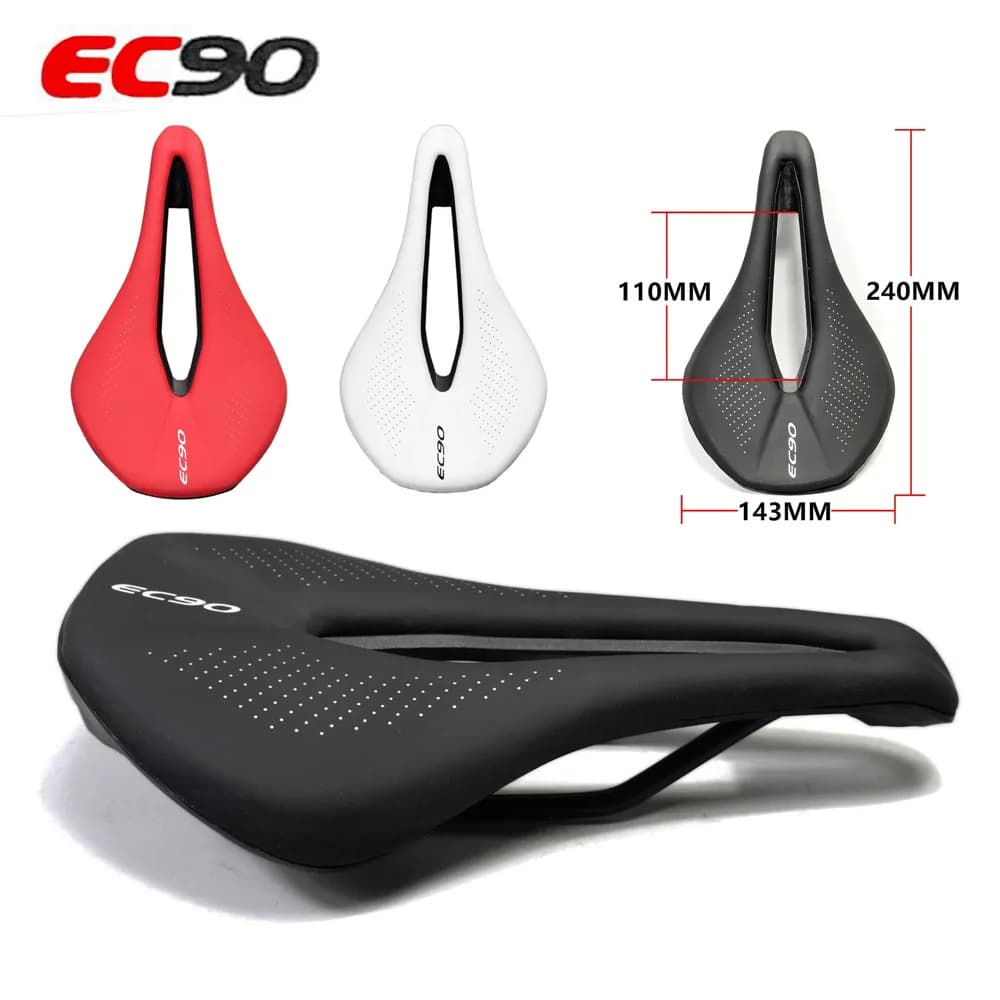 Sella EC90 Sella per bici cava in EVA Comoda sella per bici da strada Design ergonomico Sella per bici da MTB Cuscino per sedile per bici con arco in acciaio