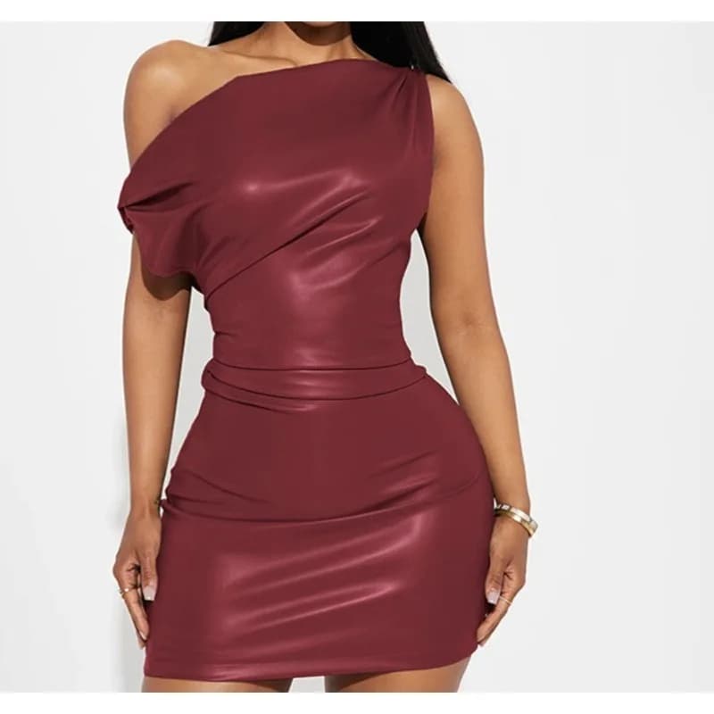 Abito Aderente con Spalla Asimmetrica, Nuova Mini Gonna Sexy da Donna 2026