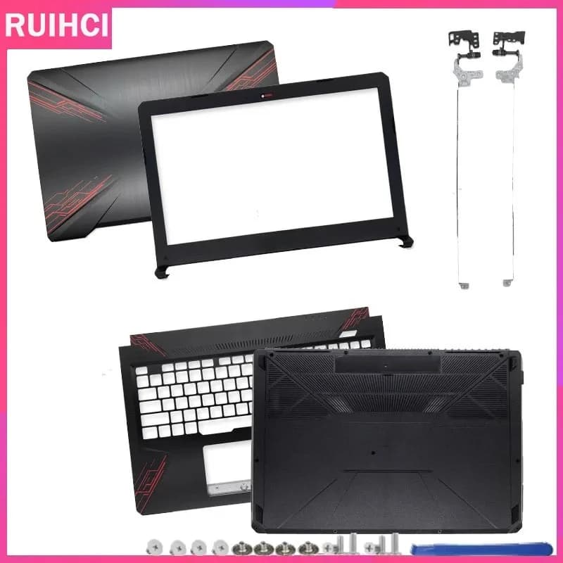 Per ASUS TUF Gaming FX504 FX504G FX504GD FX80 FX80G FX80GD: Cover posteriore LCD per laptop, Cornice anteriore, Cover poggiapolsi, Base inferiore
