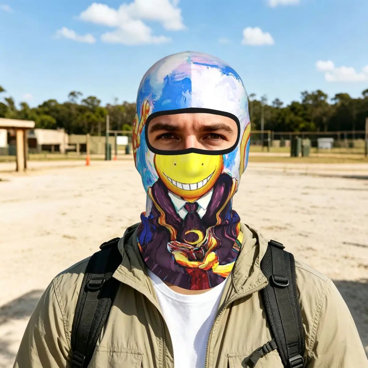 Assassination Classroom Octopus Koro Sensei Breathable Thin Balaclava Full Face Mask Sun Protection Neck Gaiter For Motorcycle