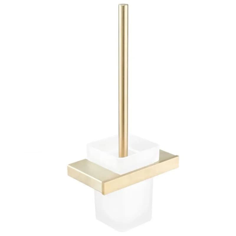 Set porta scopino per WC in acciaio inossidabile dorato spazzolato, montaggio a parete, adatto per bagni moderni di lusso