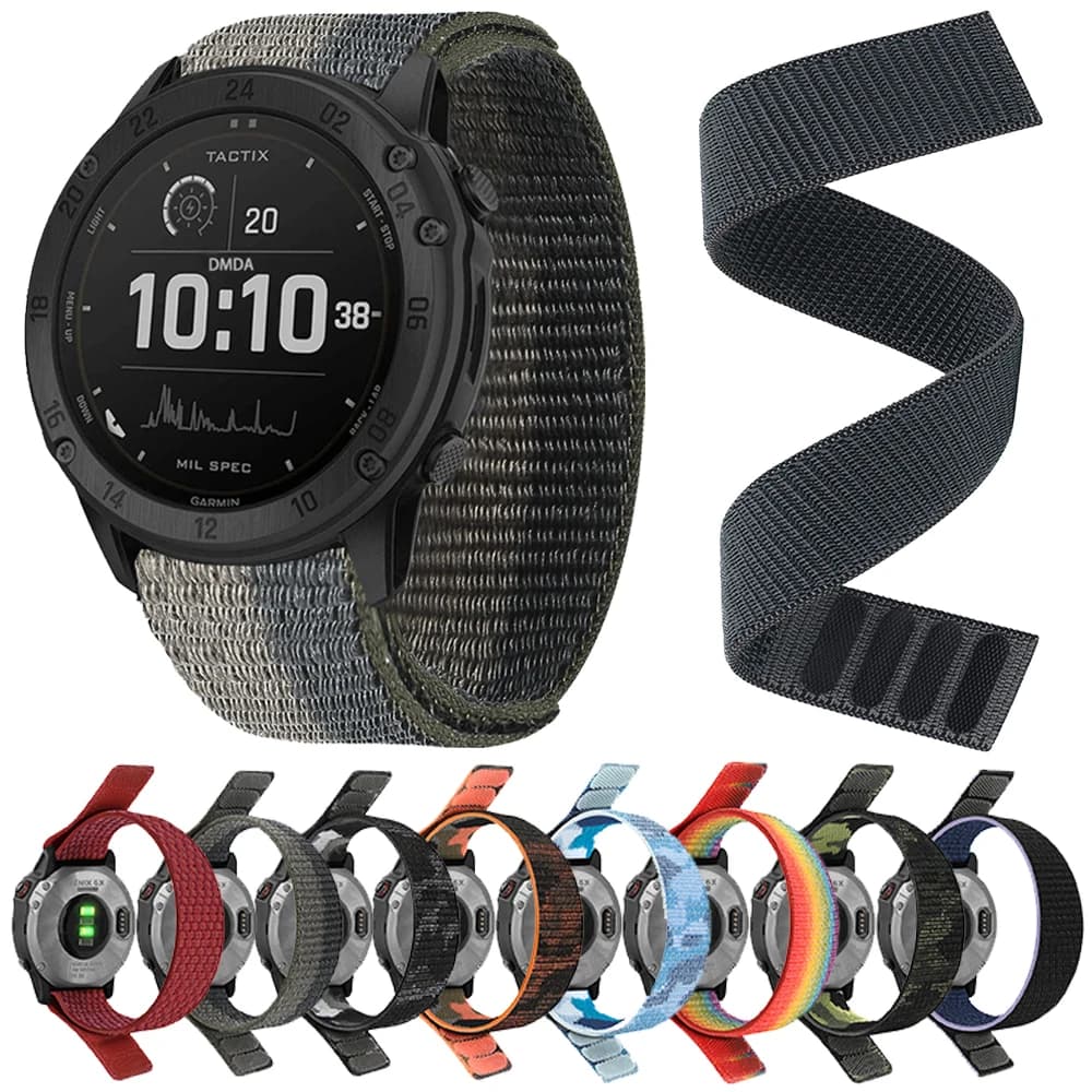 22mm 26mm QuickFit nylon strap for Garmin Tactix 7 AMOLED Delta Bravo Band for Garmin Fenix 7X 6 PRO 5 3 braided straps