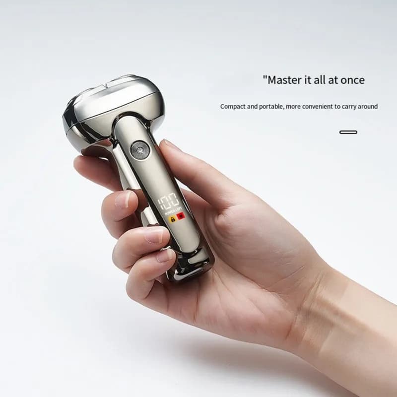 [NEW!A38F】 For Men Electric Shaver-Portable Mini Smart Beard Trimmer With Floating Heads, Waterproof Design