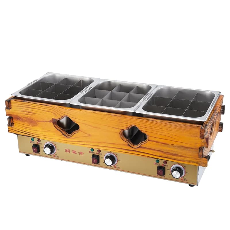Macchina Elettrica Commerciale Rettangolare per Cottura Hot Pot, Pasta e Salsicce con Controllo di Cottura, Stile Guangdong