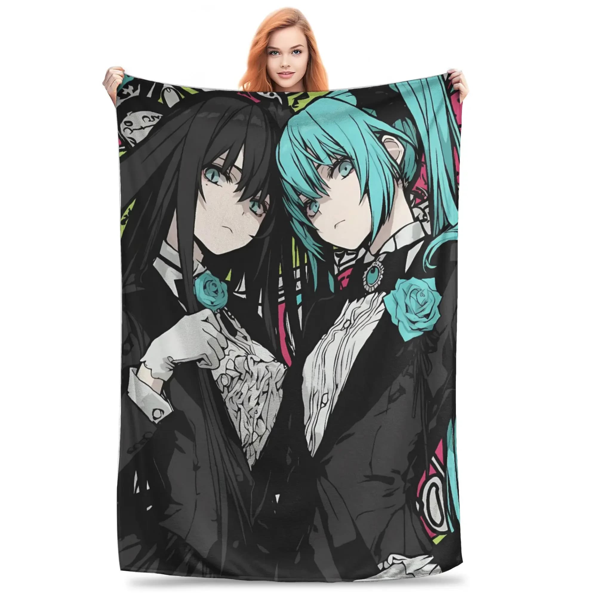 Ado WORLD TOUR Coperta in peluche Hibana per divano, sedia, divano letto, copriletto in flanella di qualità personalizzata per ragazzi e ragazze