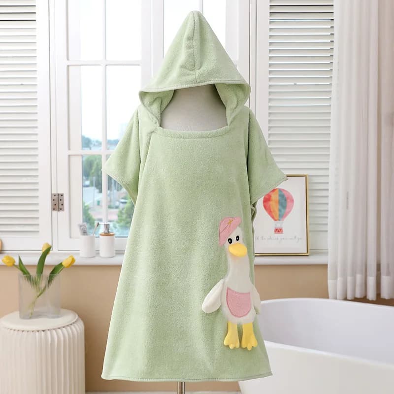 Men's Automatic Toiletries Children's Bath Towel Hooded four seasons Newborn Towel Addens Coral Velvet Children's Bath Towel
