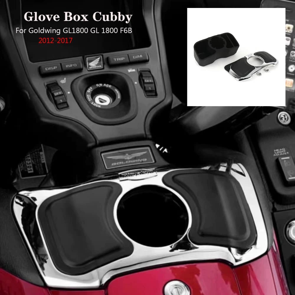 Nero Cromato Accessori Moto Guanti Anteriori Scatola Cubby Scatola di Immagazzinaggio Per Honda Goldwing Gold Wing GL1800 GL 1800 F6B 2012-2017