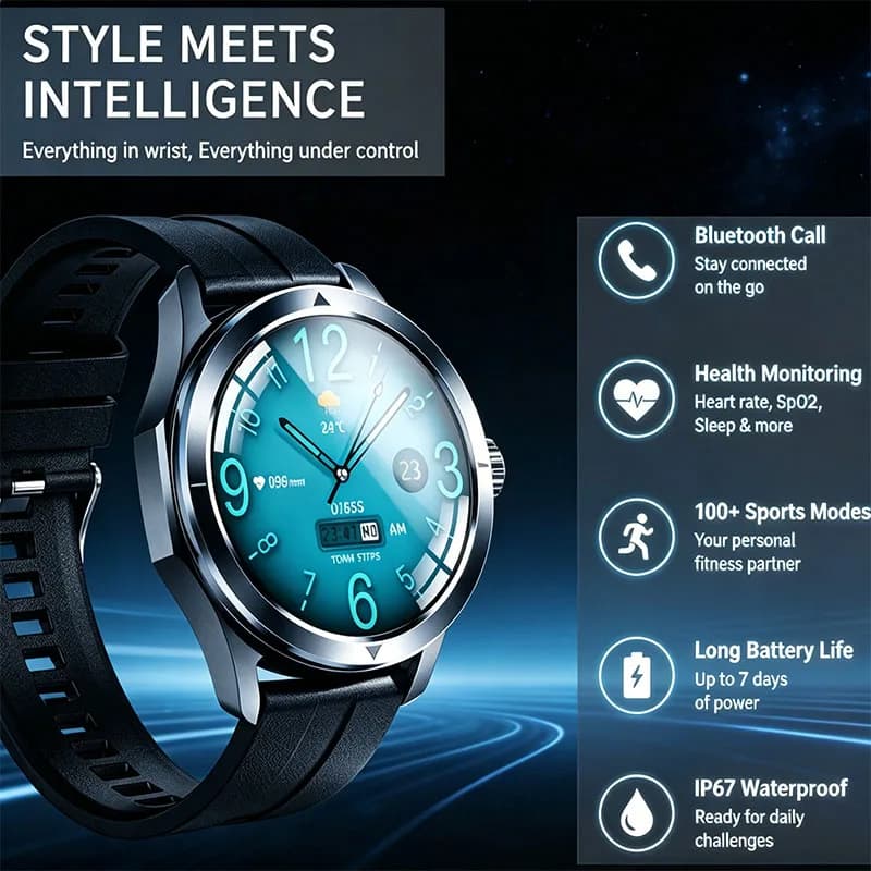 New Sport Smartwatch from Exterior 2026 with 1.53 Screen, GPS, compass, Monitor Frequency Cardiaca and Health, Waterproof, Bluetooth Calls