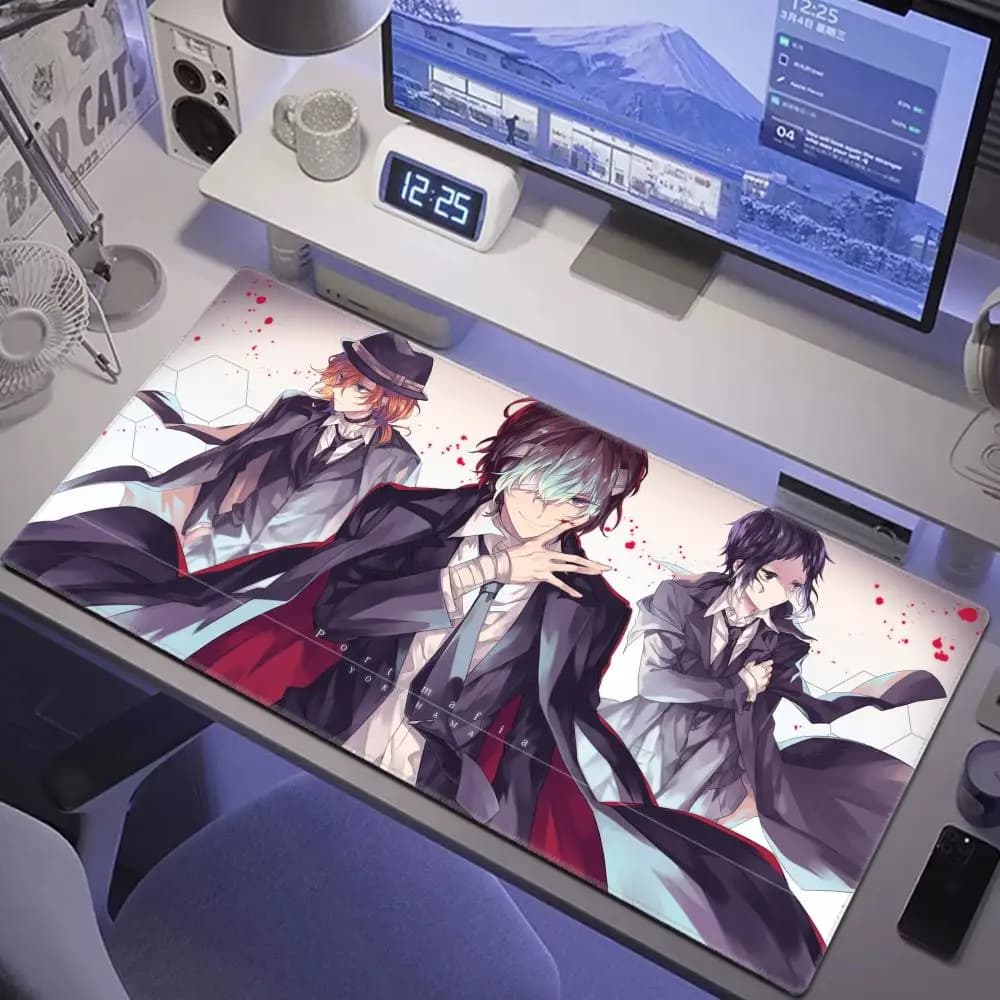 Anime Bungo Stray Dogs tappetino per Mouse tappetino per Mouse tappetino da scrivania con accessori per giochi Pad Prime Gaming XXL tappetino per tastiera tappetino imbottito