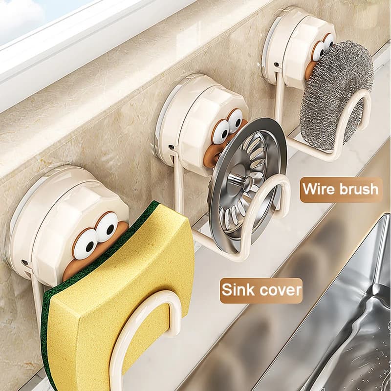 Suction Cup Kitchen Sink Sponge Brush Drain Rack Pot Lid Cover Holder Cutting Board Storage Shelf Bathroom Organizer Accessories