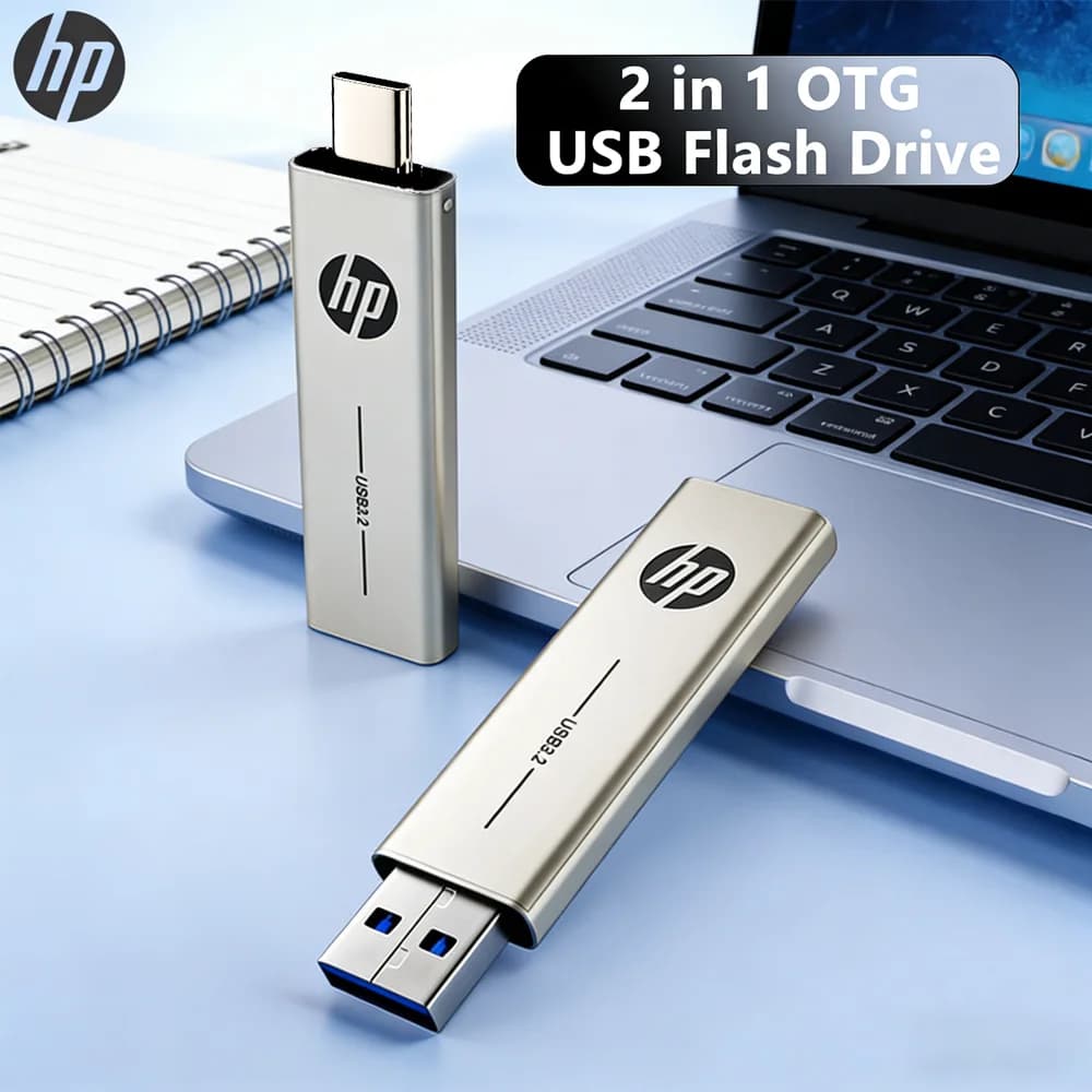 Chiavetta USB 3.2 Type C in Metallo HP 256GB OTG, Memoria Flash 128GB 64GB, Pendrive Dual Push Slide U Disk per Smartphone e Tablet
