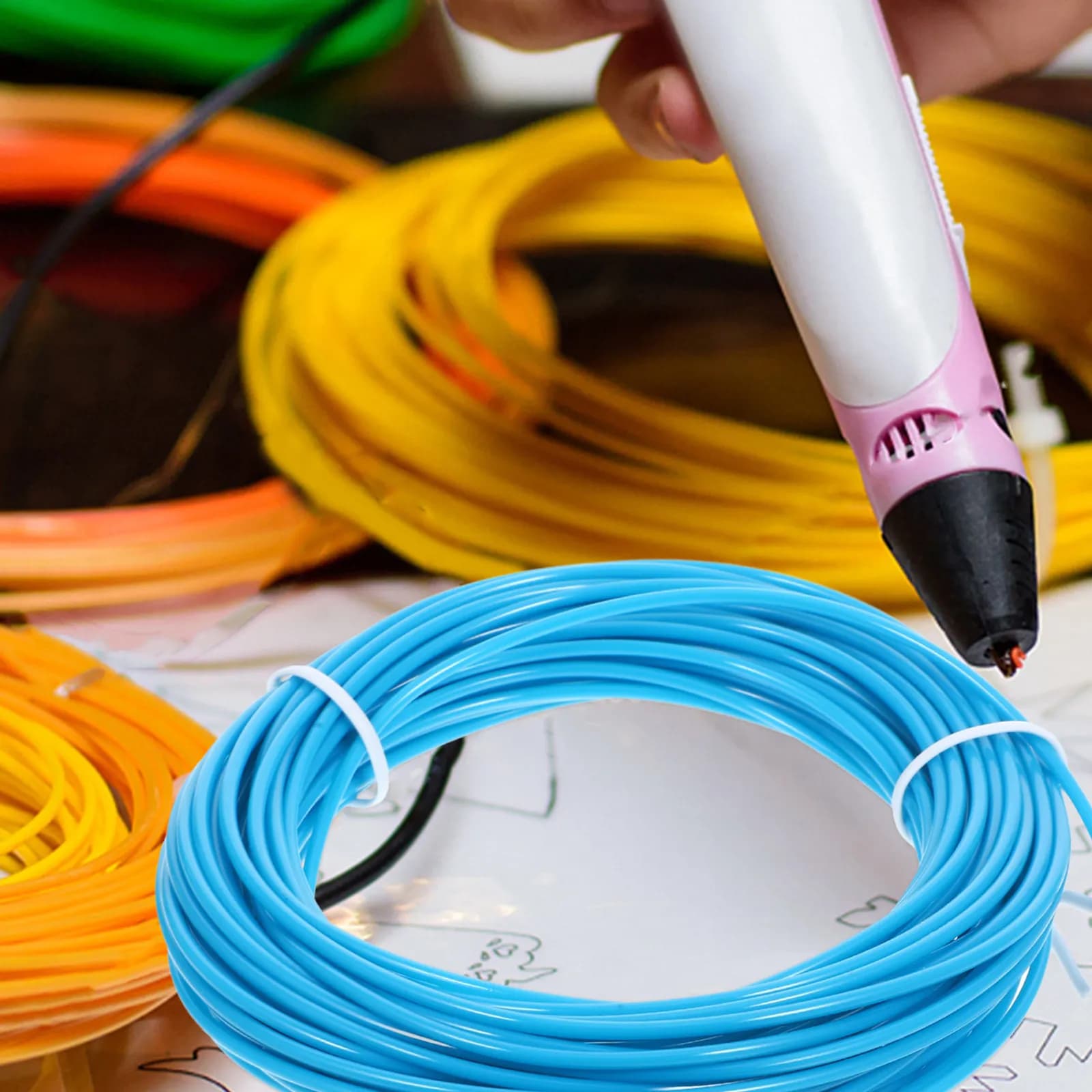 10 Meters 3D Printing Pen Filament Pla Refills 1.75mm Low Shrinkage Vacuum Sealed Random Color Compatible 3D Printer Filament