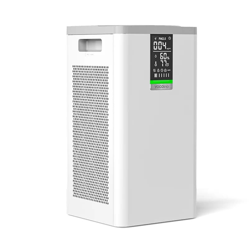 Purificatore d'Aria ad Alta Efficienza Compatibile con HomeKit e Google, Controllato Wireless, Purificatore 3-in-1 per Soggiorno e Stanze Fumate
