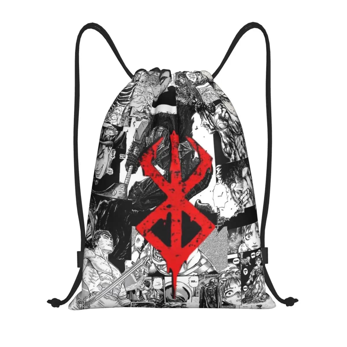 Zaini Anime Giapponesi Berserk Swordsman Manga Guts, Borse Multifunzione con Coulisse, Sacche Porta Scarpe, Borse Porta Libri per Uomo e Donna
