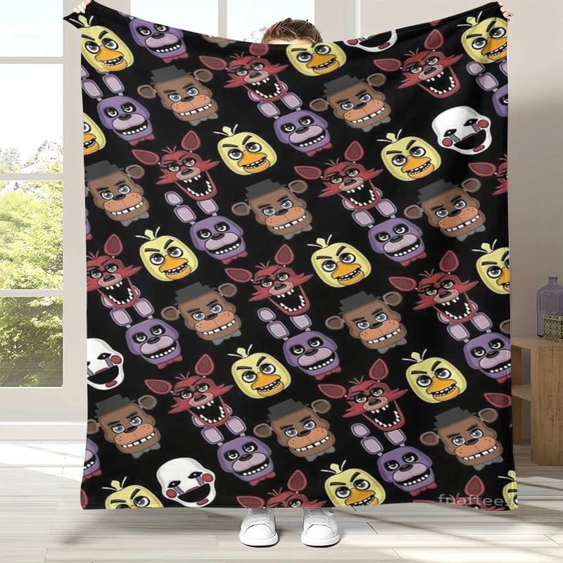 Horror Freddy F-FNAF Games Flannel Blanket,Ultra Soft Warm Plush Throw for Home Bedroom Bed Sofa Cover Office Camping Picnic