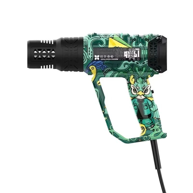 Pistola ad Aria Calda con Display Digitale e Controllo della Temperatura Costante, Doppio Filo Riscaldante con Protezione da Surriscaldamento per Pellicole Termoretraibili