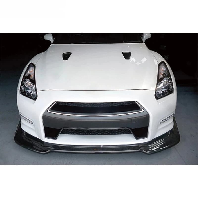 Wet Carbon Fiber Front Lip & Diffuser, Fit Original Bumper for GTR R35 2008-2016