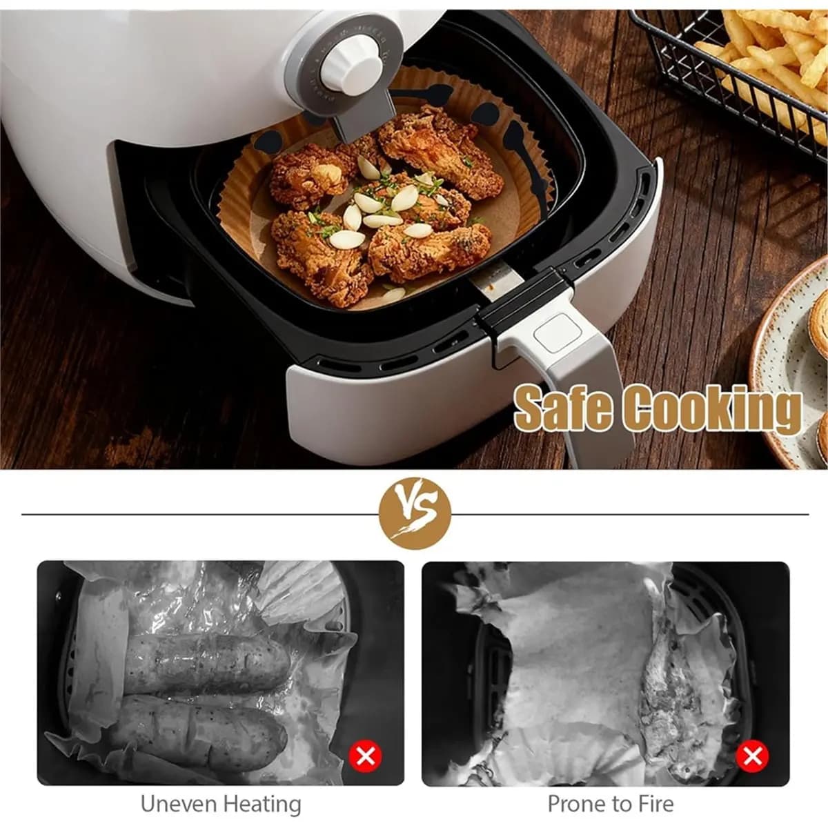2026 New 6-piece silicone magnets for Airfryer baking paper, magnets prevent slipping and burning, Airfryer accessories