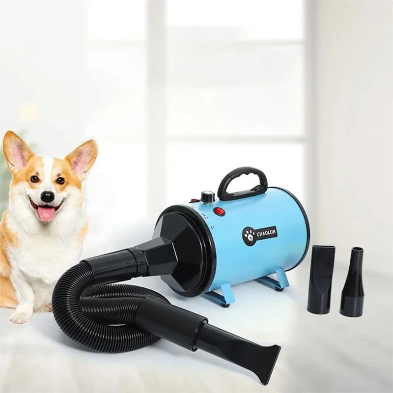 Professional dog hair dryer for dogs, cats, grooming, hot wind, adjustable hair dryer with 3 nozzles and extendable hose