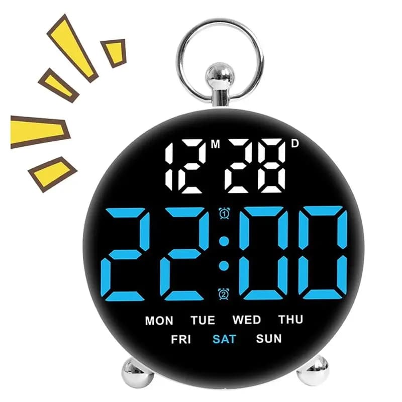 AS60 Digital Wall Clock with Date & Week Display, Large LED Screen, Timer & Rovescia Count Function, 2 Widths, Home & Office Decoration