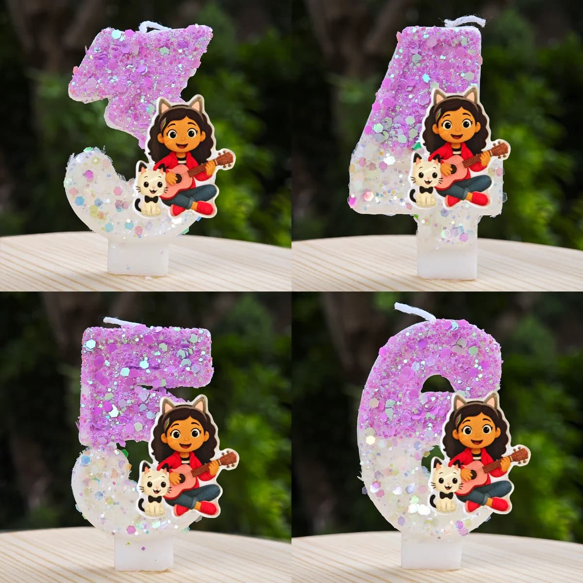 Candeline a Forma di Gatto della Casa delle Bambole di Gabby, Numeri da 0 a 9, Decorazione per Torte di Compleanno per Bambini, Regali per Feste e Baby Shower