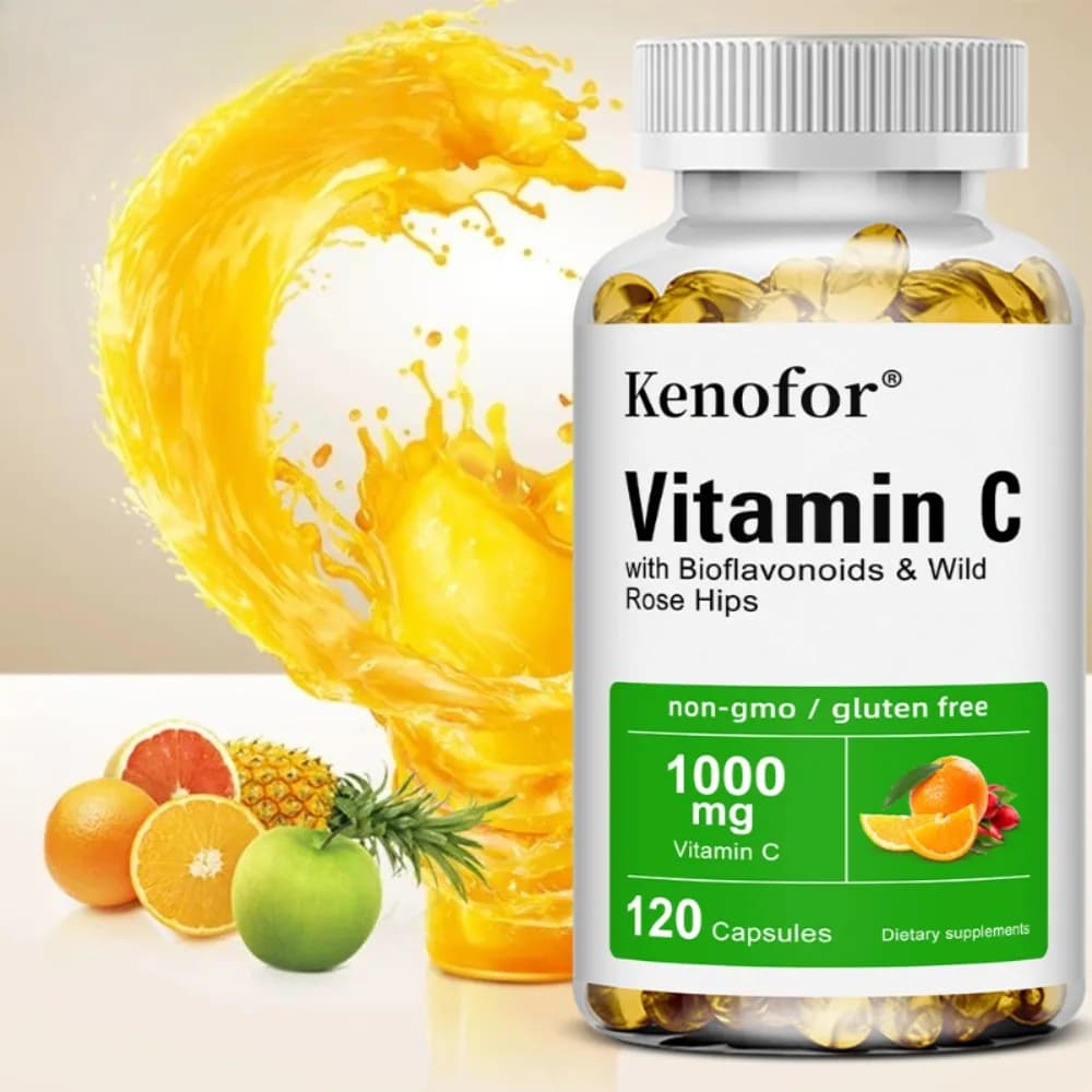 Vitamin C Capsules - Antioxidant Supplements, Immune System and Collagen Booster, Skin Health