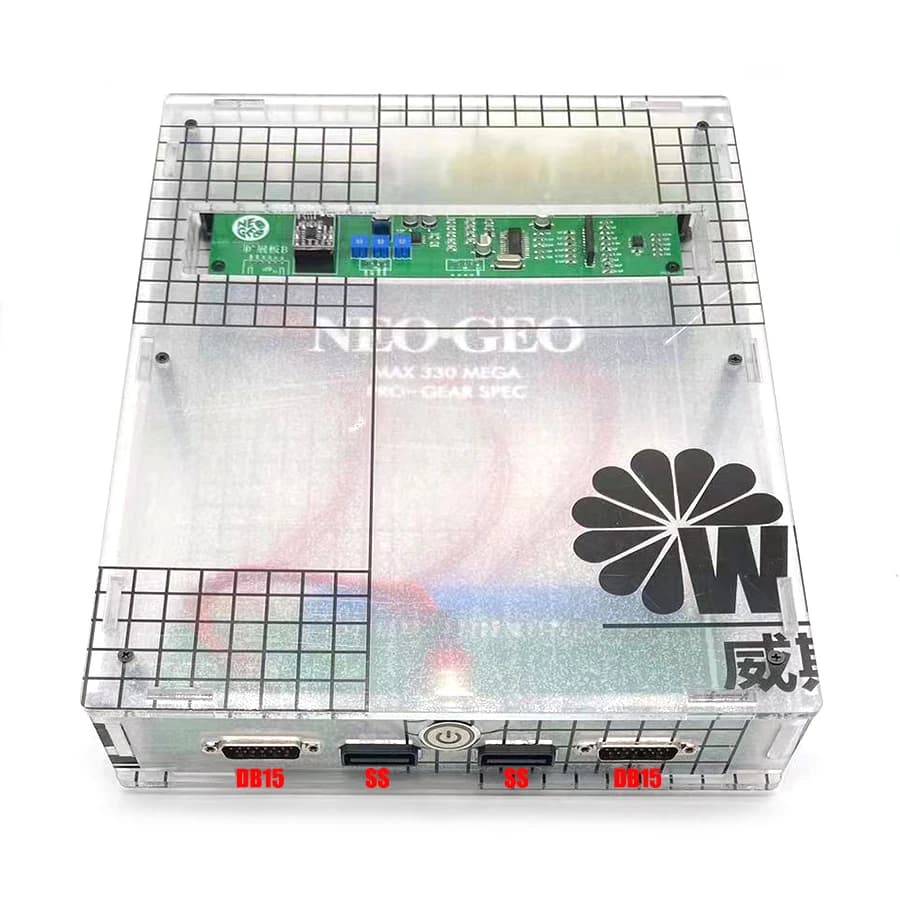 Arcade MV1C / MV1B Acrilico trasparente / nero Cbox Shell NeoGeo Supergun MVS SNK Kit fai da te con supporto uscita video DB15 / SS