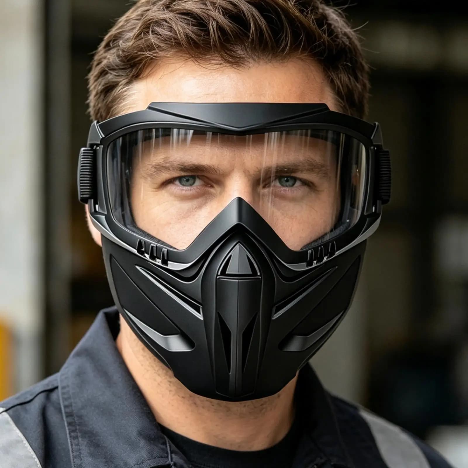 Windproof Anti Fog Face Covering with Detachable Goggles Adjustable Full Face for Ski Welding Outdoor Work Cycling Gardening
