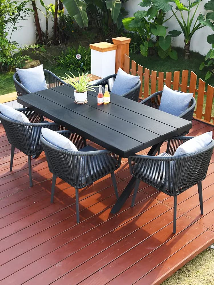 Nordic outdoor tables and chairs sun room courtyard garden villa open-air leisure European-style external pendulum rattan outdoo