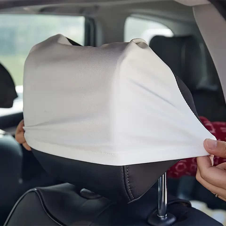 10 pcs Sublimation Blank Car Head Rest Cover Polyester Sustainable Use Universal Fits To All Models For Diy Photo Print