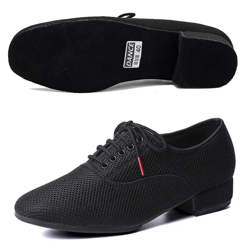 Men's Latin Dance Shoes Men's Salsa Jazz Dance Boys Ballroom Modern Tango Shoes Black Sole Soft Gymnastics Training Shoes for Men 39-46