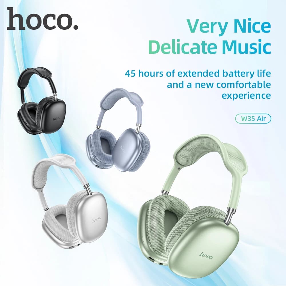 Bluetooth wireless headset W35 Air Wireless gaming headphones for outdoor sports with Bluetooth earphones Headphones 50 hours