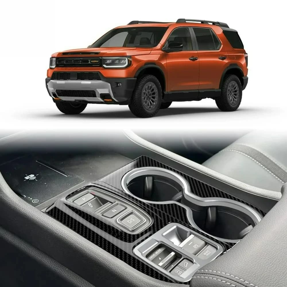 Per il 2026 Honda Passport Accessori per auto Modanature interne stampate in fibra di carbonio Pannello portabicchieri per console centrale